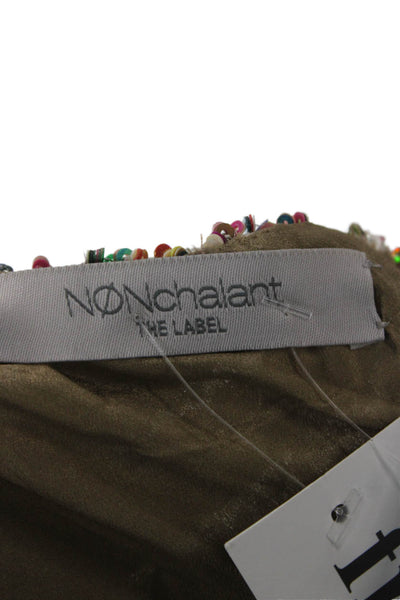 Nonchalant Label Womens One Shoulder Long Sleeve Tunic Multicolor Zip Size XS