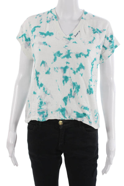 Lisa Todd Women Basic V-Neck Short Sleeve Abstract Cotton T-Shirt Size S