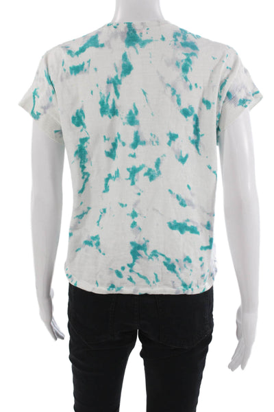 Lisa Todd Women Basic V-Neck Short Sleeve Abstract Cotton T-Shirt Size S