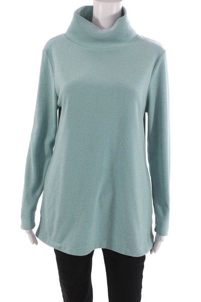 Dudley Stephens Women Tunic Sweater Turtleneck Blue Pullover Long Sleeve Size M