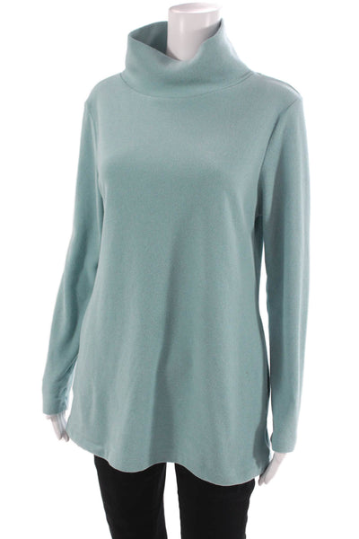 Dudley Stephens Women Tunic Sweater Turtleneck Blue Pullover Long Sleeve Size M