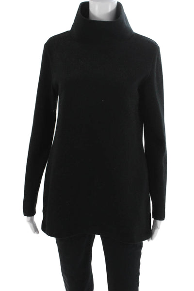 Dudley Stephens Womens Tunic Sweater Black Turtleneck Polyester Size M