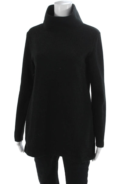Dudley Stephens Womens Tunic Sweater Black Turtleneck Polyester Size M
