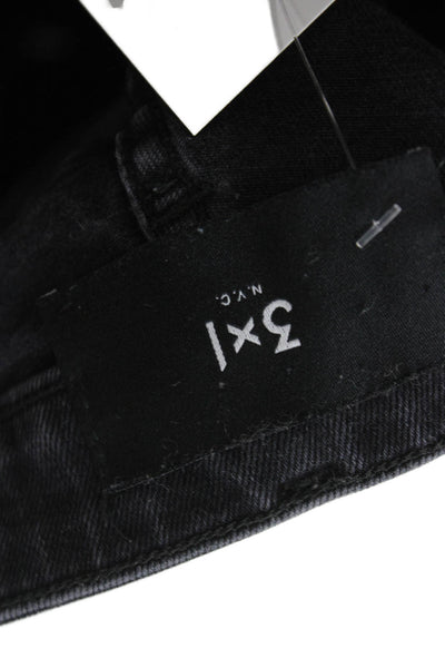 3x1 NYC Womens Cropped High Rise Black Jeans Cotton Blend Size 28
