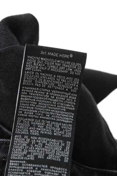 3x1 NYC Womens Cropped High Rise Black Jeans Cotton Blend Size 28