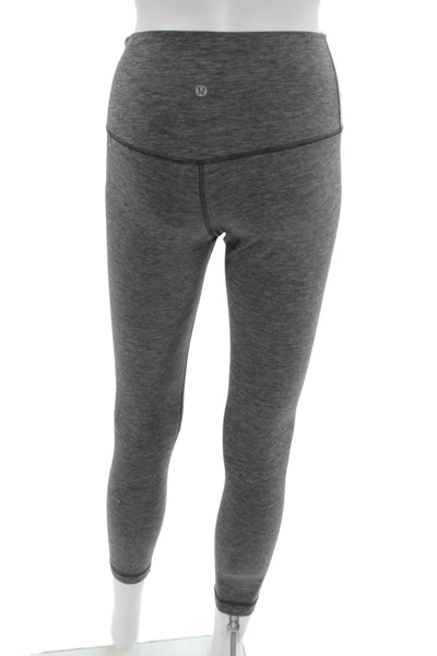 Lululemon Womens Gray Ankle Leggings Nylon Flecked Pull On Size 6