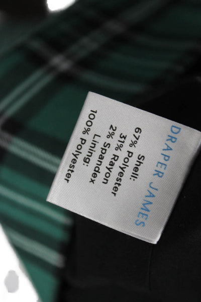 Draper James Women Shift Dress Green V-Neck 3/4 Sleeve Above Knee Zip Size 4