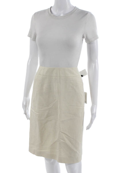 Calvin Klein Women Straight Pencil Linen Skirt Beige Zip Knee Length Size 10