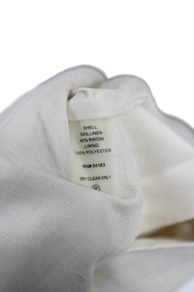 Calvin Klein Women Straight Pencil Linen Skirt Beige Zip Knee Length Size 10