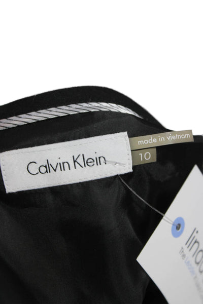 Calvin Klein Womens A-Line Skirt Black Polyester Size 10