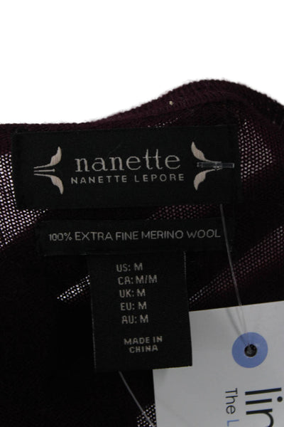 Nanette Nanette Lepore Women Merino Wool Sweater Purple Size M