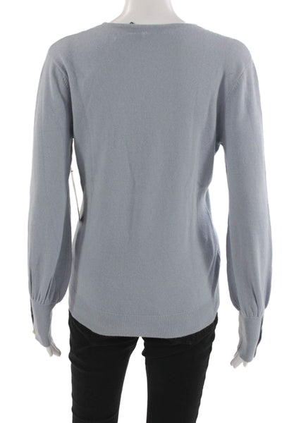 Lauren by Ralph Lauren Women Pullover V-Neck Blue Sweater Long Sleeve Size M