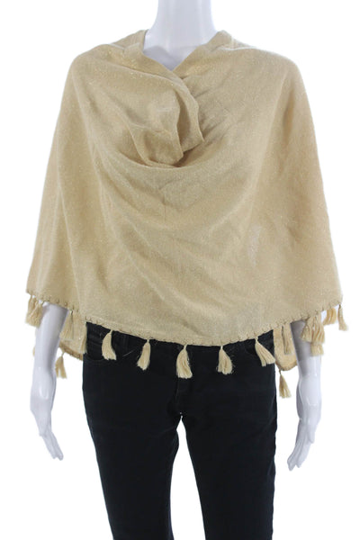 Lilly Pulitzer Women Pashmina Wrap Beige Cotton Cowl Neck Size One Size