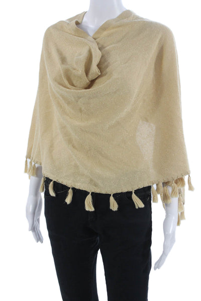 Lilly Pulitzer Women Pashmina Wrap Beige Cotton Cowl Neck Size One Size