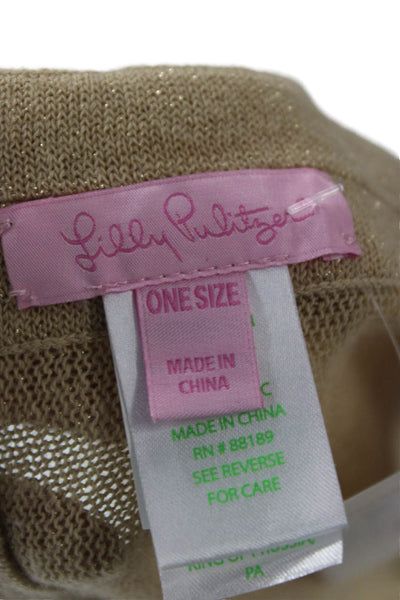 Lilly Pulitzer Women Pashmina Wrap Beige Cotton Cowl Neck Size One Size