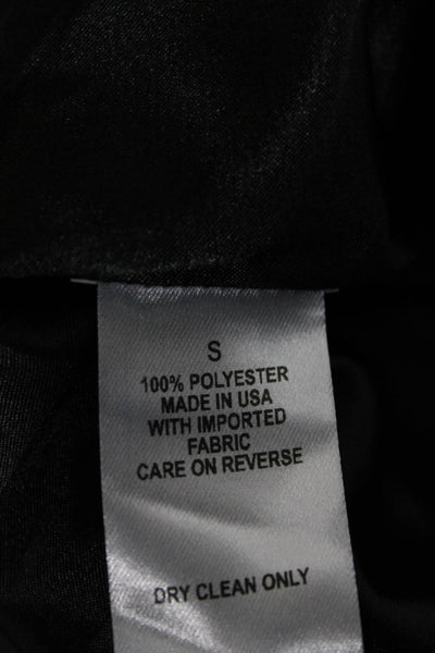 Nonchalant Label Womens V-Neck Tie Blouse Black Long Sleeve Polyester Size S