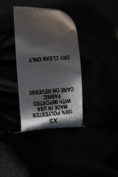 Nonchalant Label Womens Blouse Black V-Neck Long Sleeve Tie Polyester Size XS