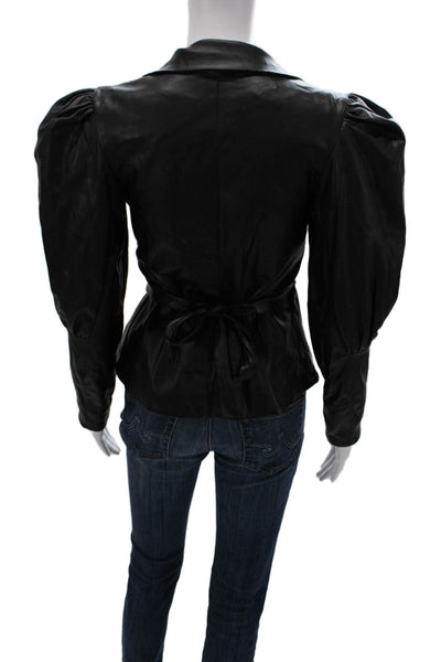 Nonchalant Label Womens Black V-Neck Long Sleeve Blouse Polyester Size S