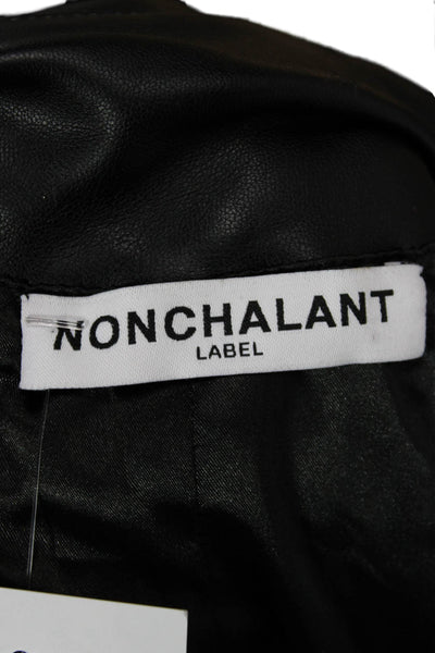 Nonchalant Label Womens Black V-Neck Long Sleeve Blouse Polyester Size S