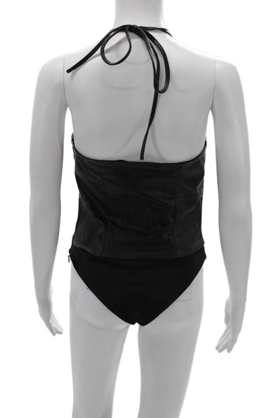 Nonchalant Label Womens One Piece V Neck Sleeveless Black Polyester Size S
