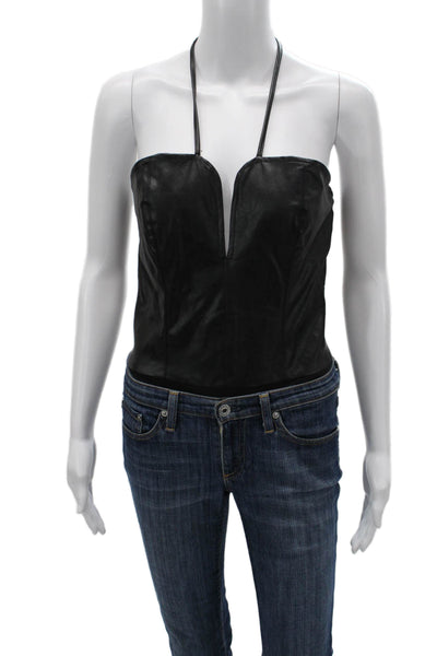 Nonchalant Label Womens One Piece V Neck Sleeveless Black Polyester Size S