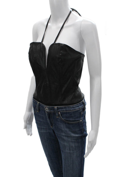 Nonchalant Label Womens One Piece V Neck Sleeveless Black Polyester Size S