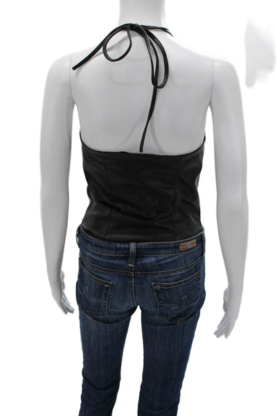 Nonchalant Label Womens One Piece V Neck Sleeveless Black Polyester Size S