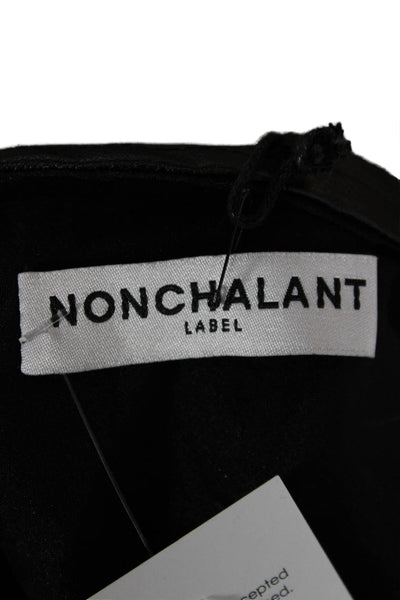 Nonchalant Label Womens One Piece V Neck Sleeveless Black Polyester Size S