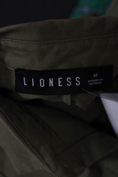 Lioness Women Tunic Button Up Collared Cotton Long Sleeve Green Size M