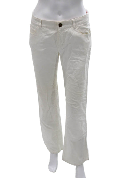 Lilly Pulitzer Womens White Cotton Solid Zip Pants Size 2