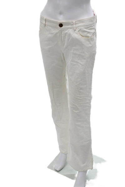 Lilly Pulitzer Womens White Cotton Solid Zip Pants Size 2