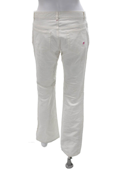 Lilly Pulitzer Womens White Cotton Solid Zip Pants Size 2