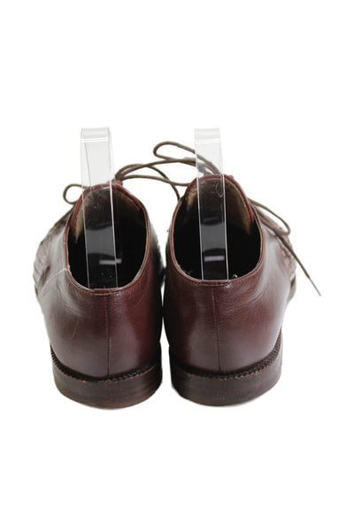 Stephane Kelian Womens Leather Woven Oxfords Brown Size 8.5
