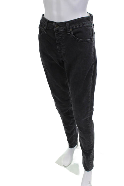 Rag & Bone Mens Gray Skinny Jeans Mid Rise Cotton Button Inseam 33 Size 31