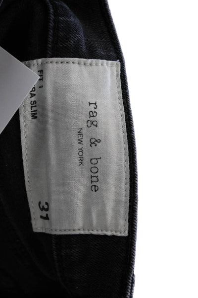 Rag & Bone Mens Gray Skinny Jeans Mid Rise Cotton Button Inseam 33 Size 31