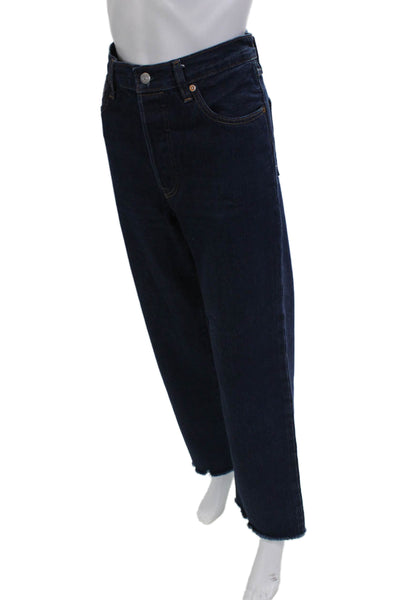 Levis Womens Straight Jeans Blue High Rise 100% Cotton Inseam 32 Size 28