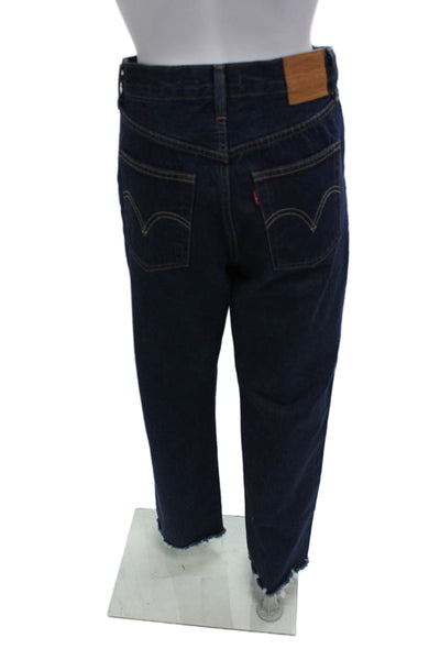 Levis Womens Straight Jeans Blue High Rise 100% Cotton Inseam 32 Size 28