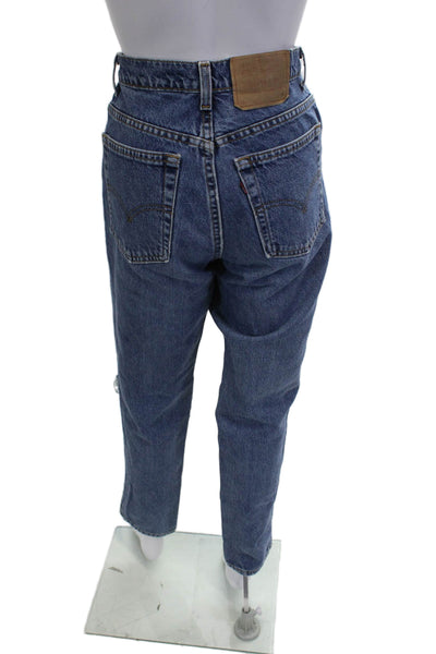 Riley Womens Mom Jeans Blue High Rise Cotton Inseam 31 Size 28