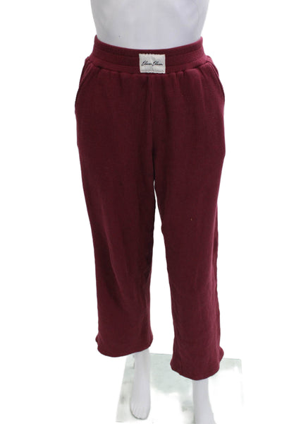Eleven Eleven Women Red Cotton Pull On Sweatpants Size S