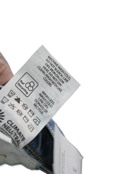 Reformation Womens Cropped High Waist Jeans Blue Button Size 24