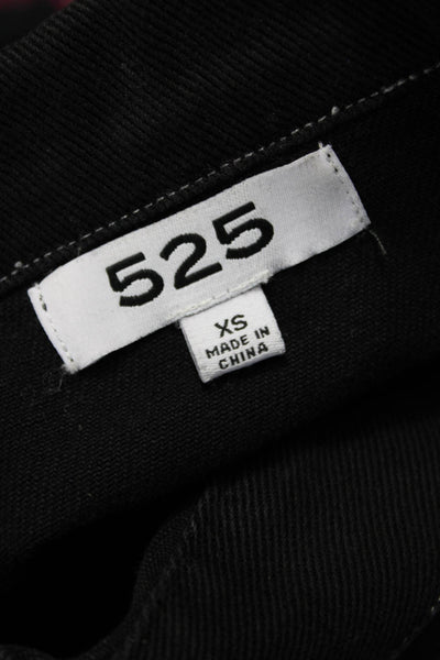 525 Womens Basic Jacket Black 100% Cotton Long Sleeve Button Size XS