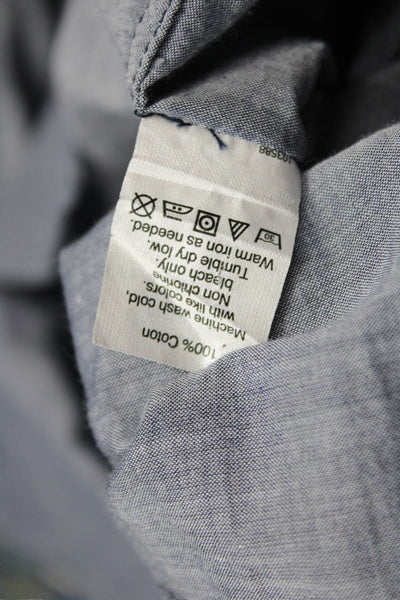 J Crew Women Cotton Collared Button-Up Blue Basic 3/4 Sleeve Size XS