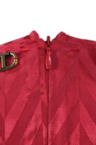 Twinset Womens Red Chevron V-Neck Sleeveless Jumpsuit Tie Polyester Size S