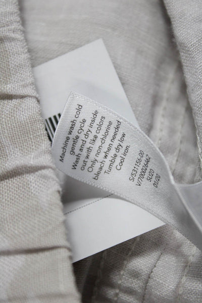 Athleta Womens Beige Linen Camouflage Jogger Pants Drawstring Size 2