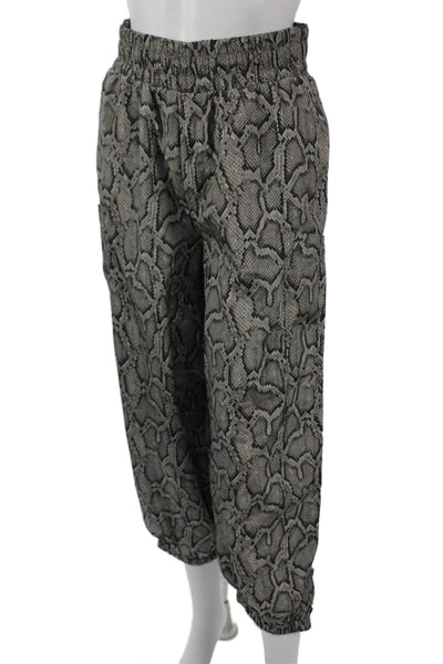 Varley Womens Jogger Pants Gray Animal Print Nylon Pull On Size XS
