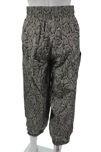 Varley Womens Jogger Pants Gray Animal Print Nylon Pull On Size XS