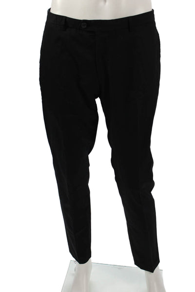Zara Mens Dress Pants Black Polyester Button Closure Size 32