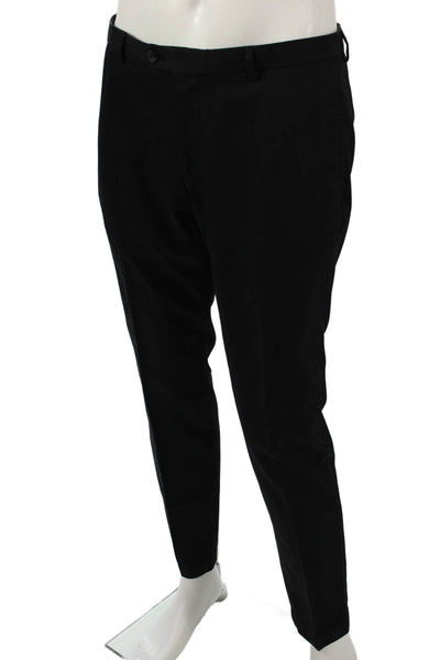 Zara Mens Dress Pants Black Polyester Button Closure Size 32