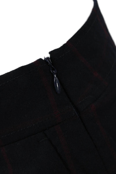 J Crew Women Dress Pants Blue Wool Plaid Zip Fall Size 4