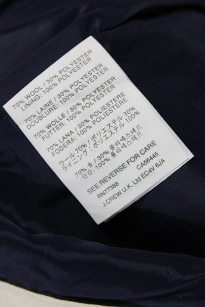 J Crew Women Dress Pants Blue Wool Plaid Zip Fall Size 4